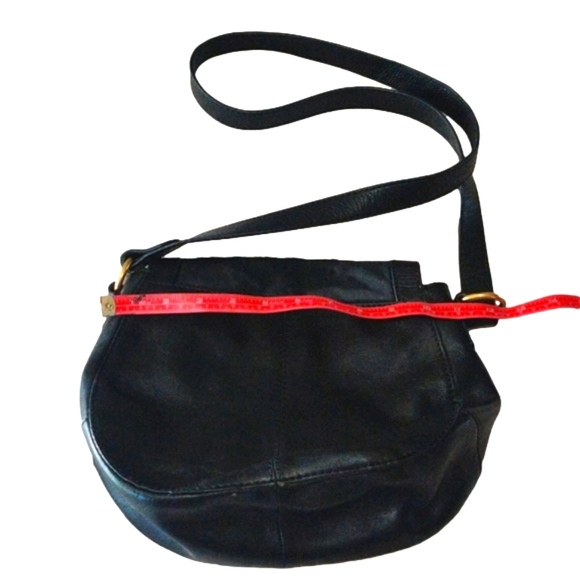 Fossil Genuine Black LEATHER and Calf Hair Bag Purse Crossbody Satchel Y2K - Picture 2 of 12